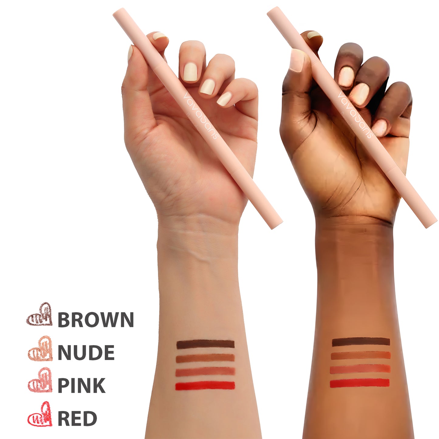 RETRACTABLE DUAL ENDED LIP LINER RED/PINK