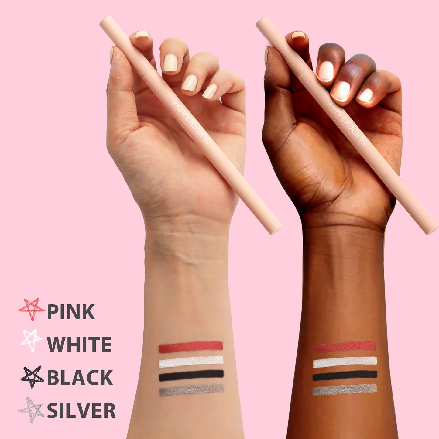 RETRACTABLE GEL EYELINER PENCIL WHITE/PINK