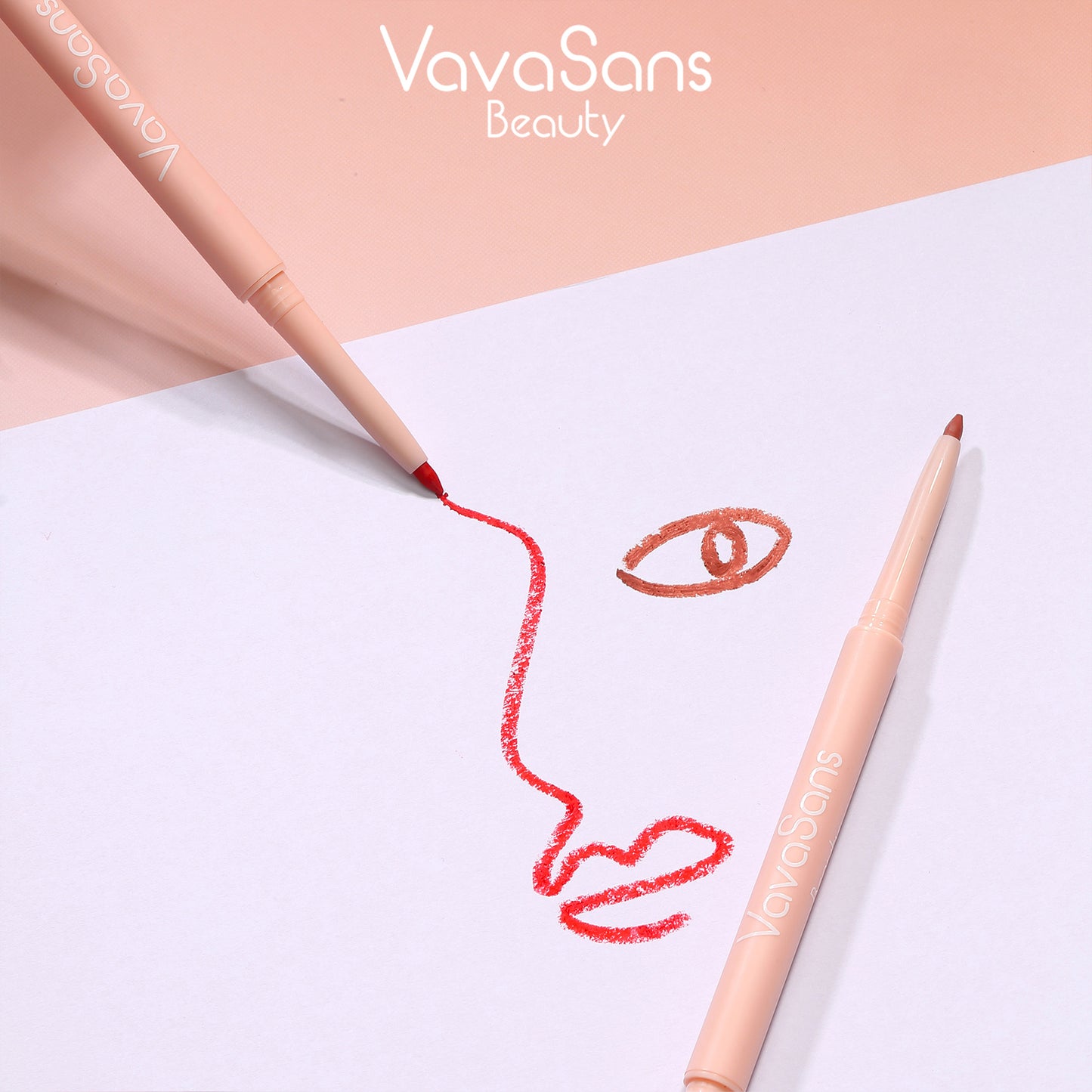 RETRACTABLE DUAL ENDED LIP LINER RED/PINK
