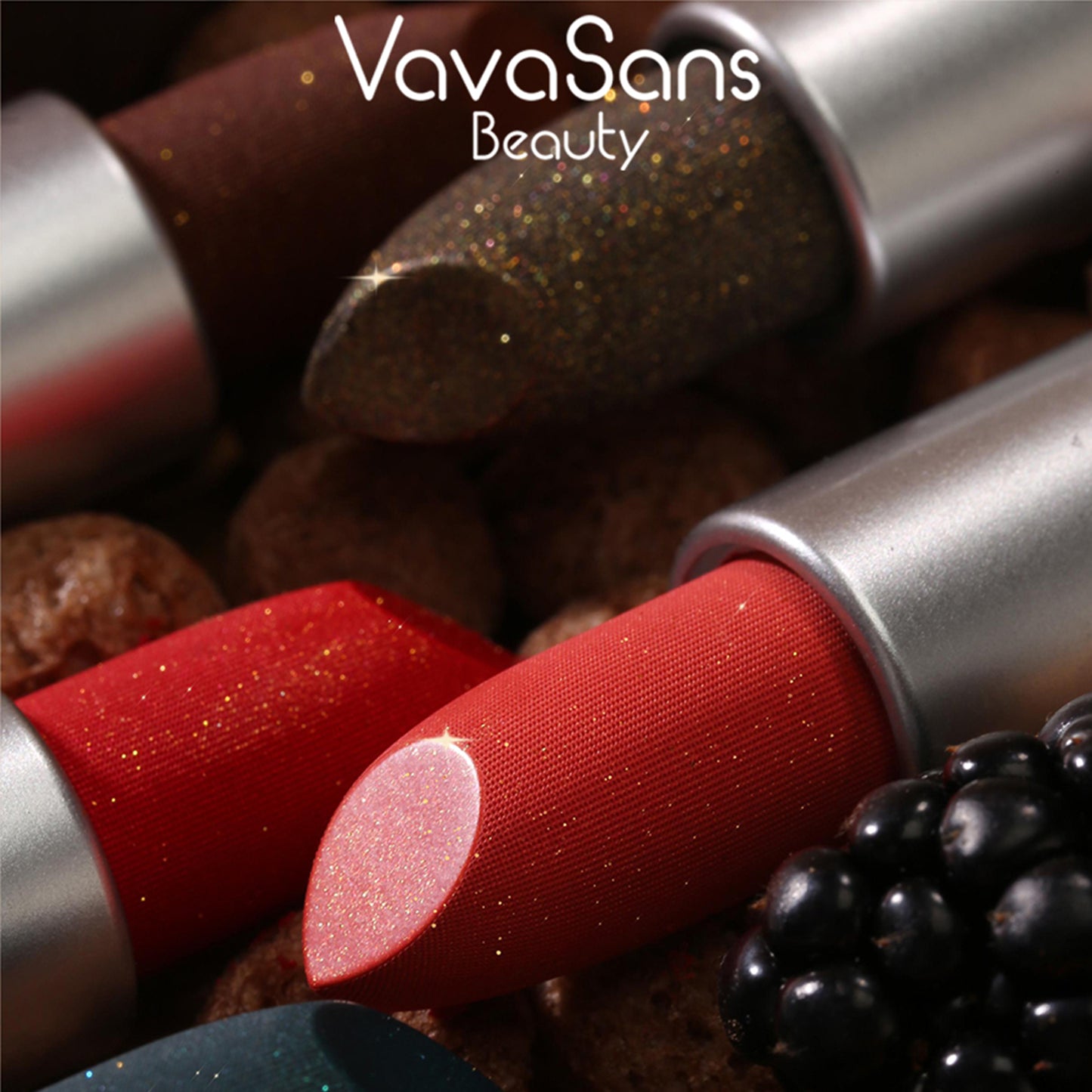 METALLIC GLITTER LIPSTICK  CHERRY PLUM