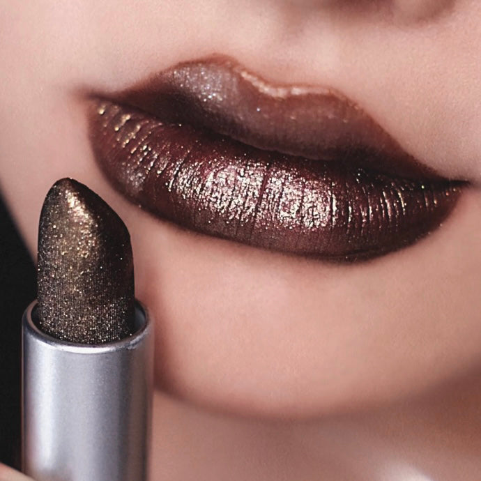 METALLIC GLITTER LIPSTICK  SPACE GREY BOLD COLOR